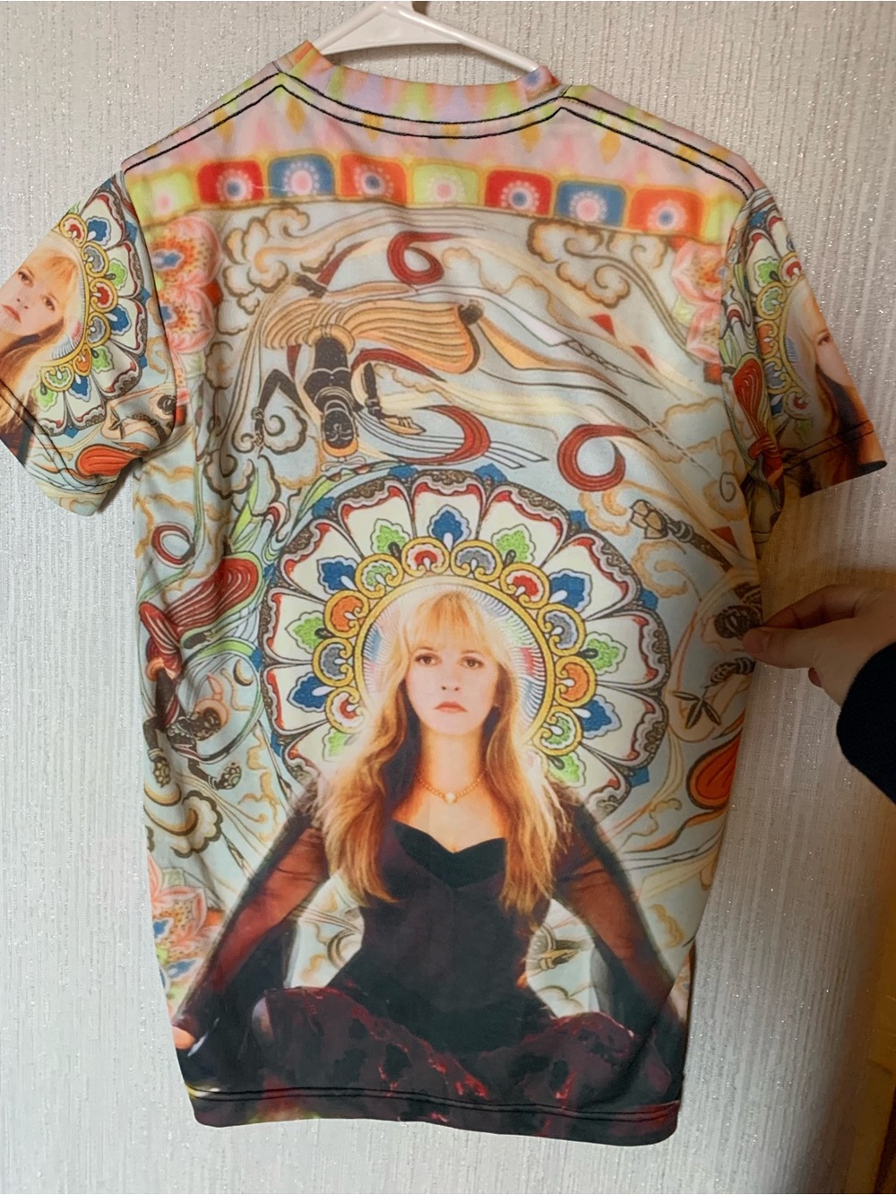 Stevie Nicks- Colorful Graphic Tee with Portrait and Mandala Print